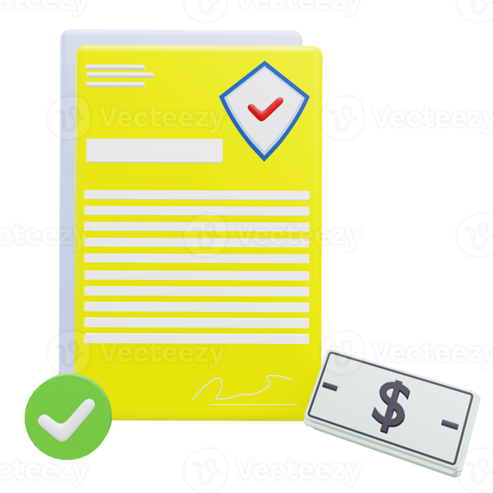 3 D illustration of claim insurance icon png