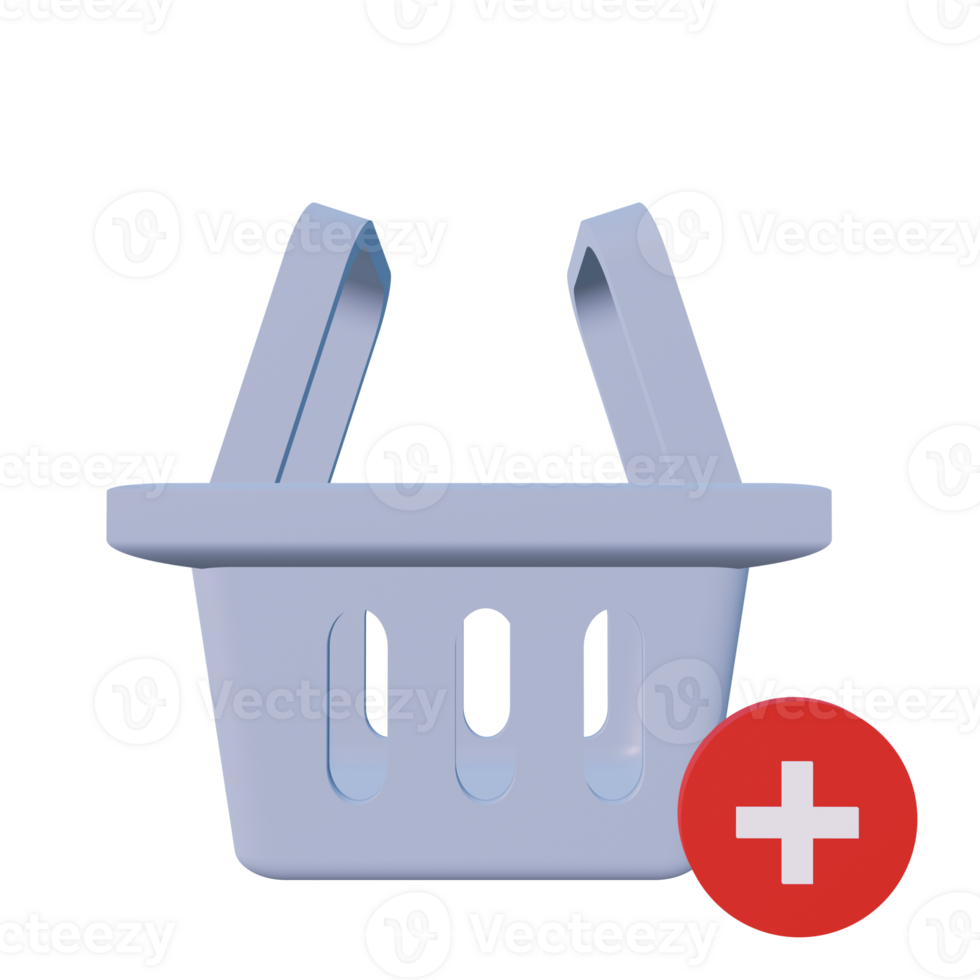 3 D illustration of add to basket icon png