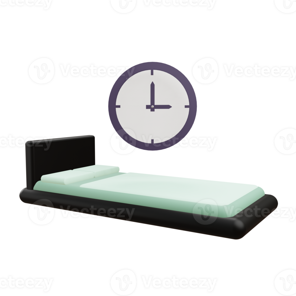 3 D illustration of time to sleep icon png