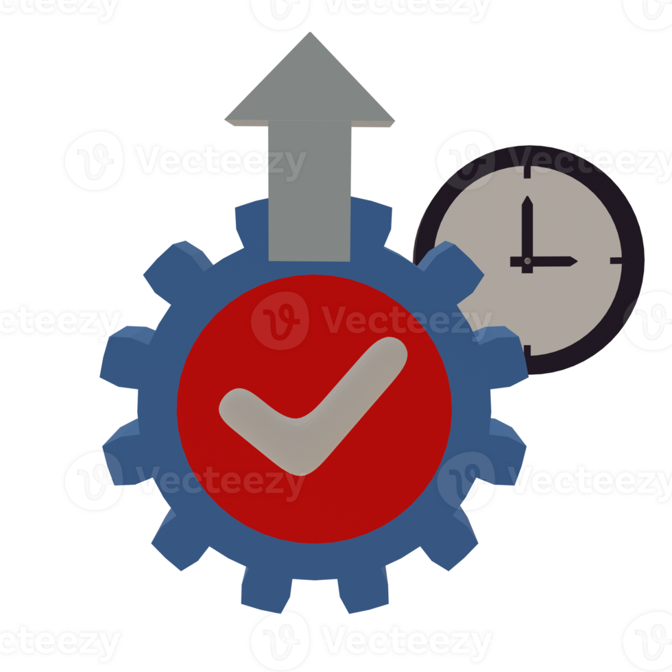 3 D illustration of productivity icon png
