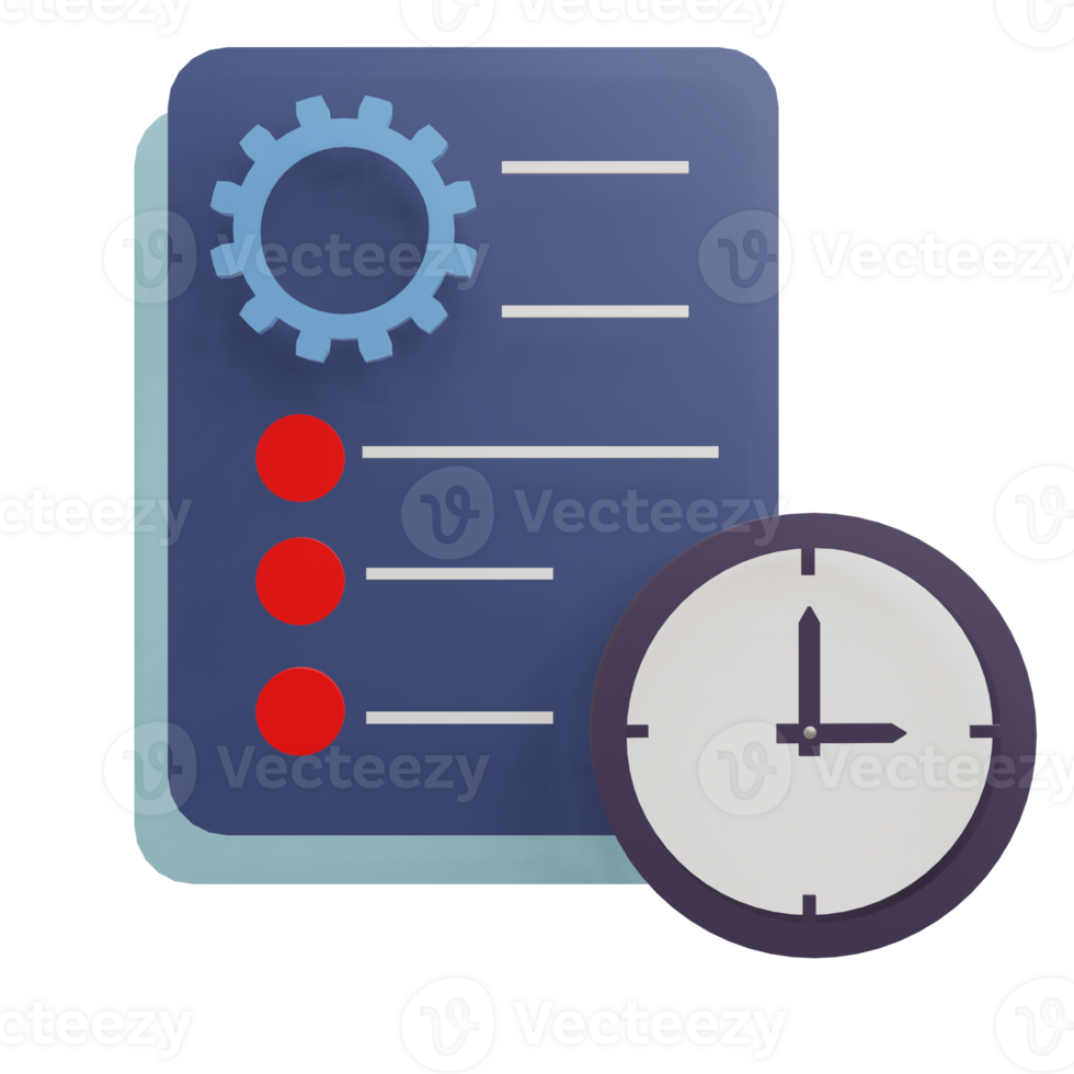 3 D illustration of project management icon png