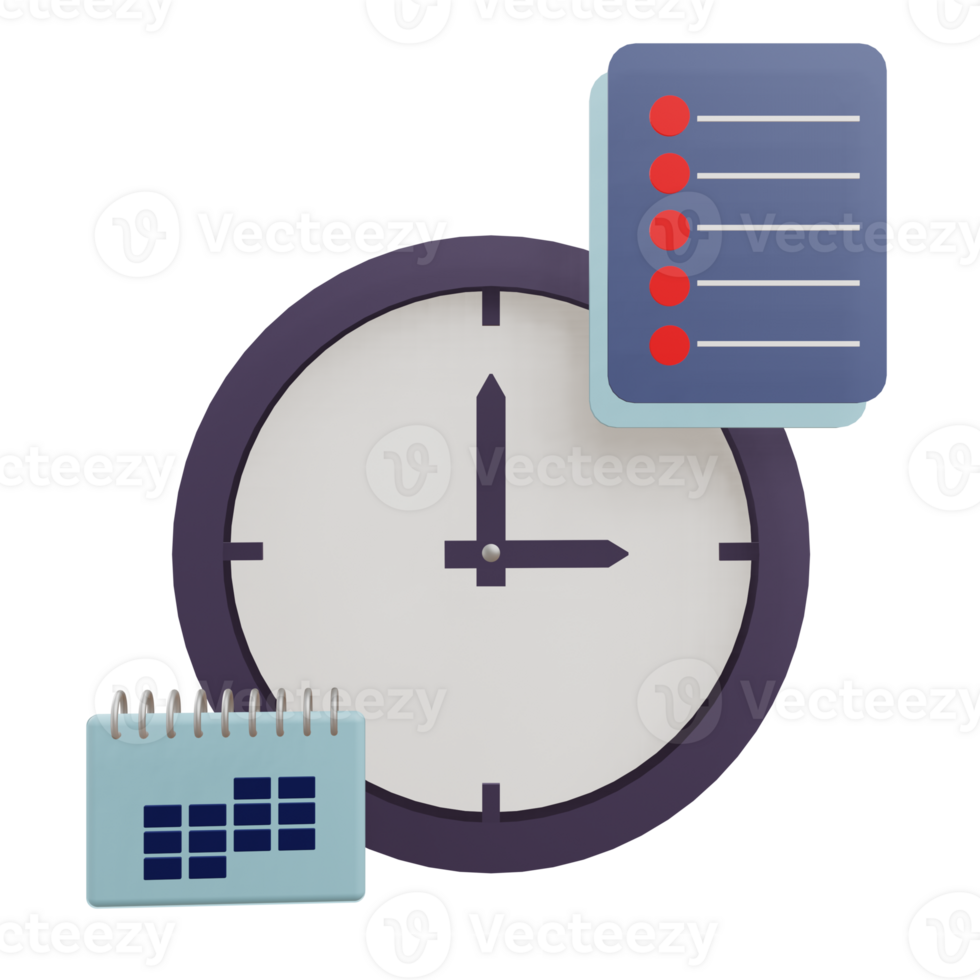 3 D illustration of daily routine icon png
