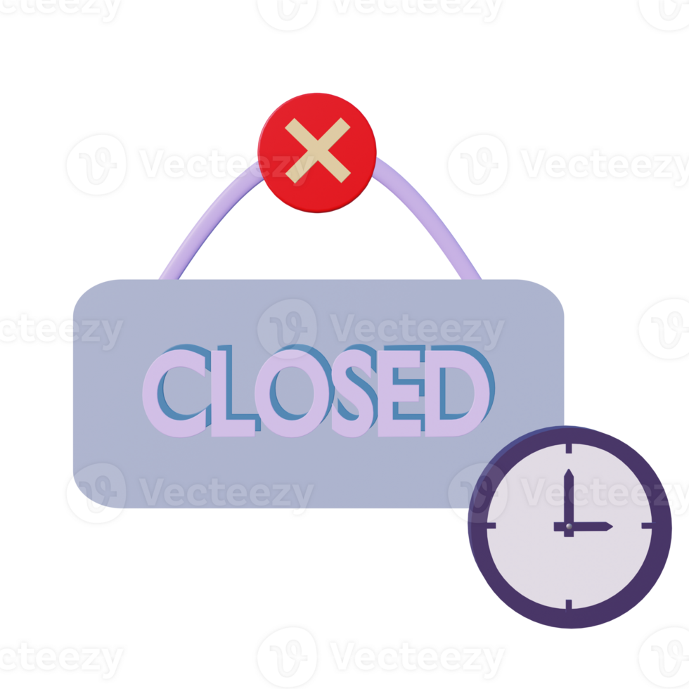 3 D illustration of closed icon png