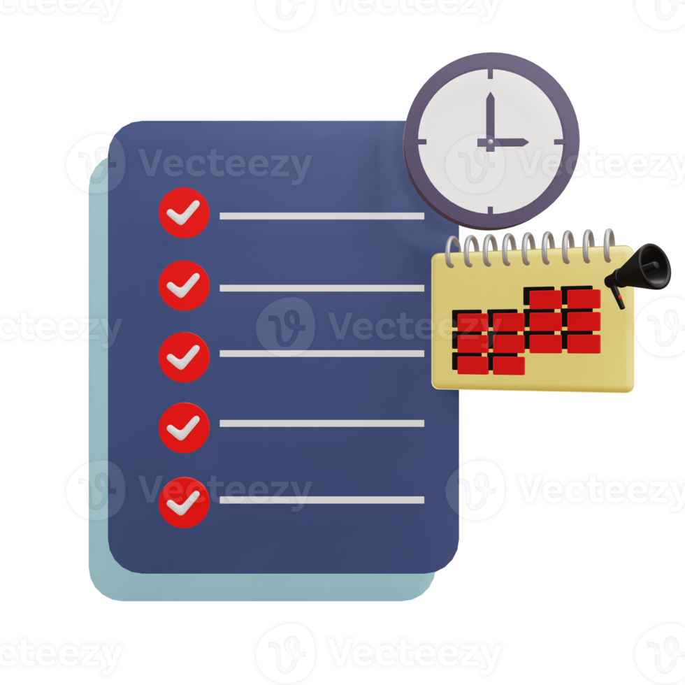 3 D illustration of daily task icon png