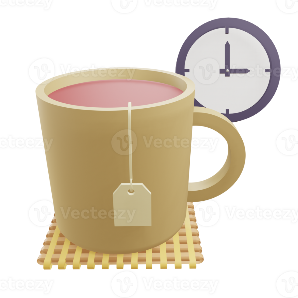 3 D illustration of break time icon png