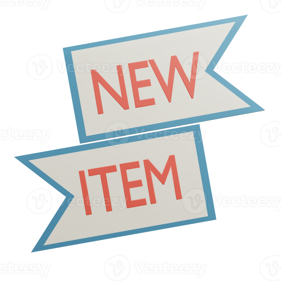 3 D illustration of new item icon png