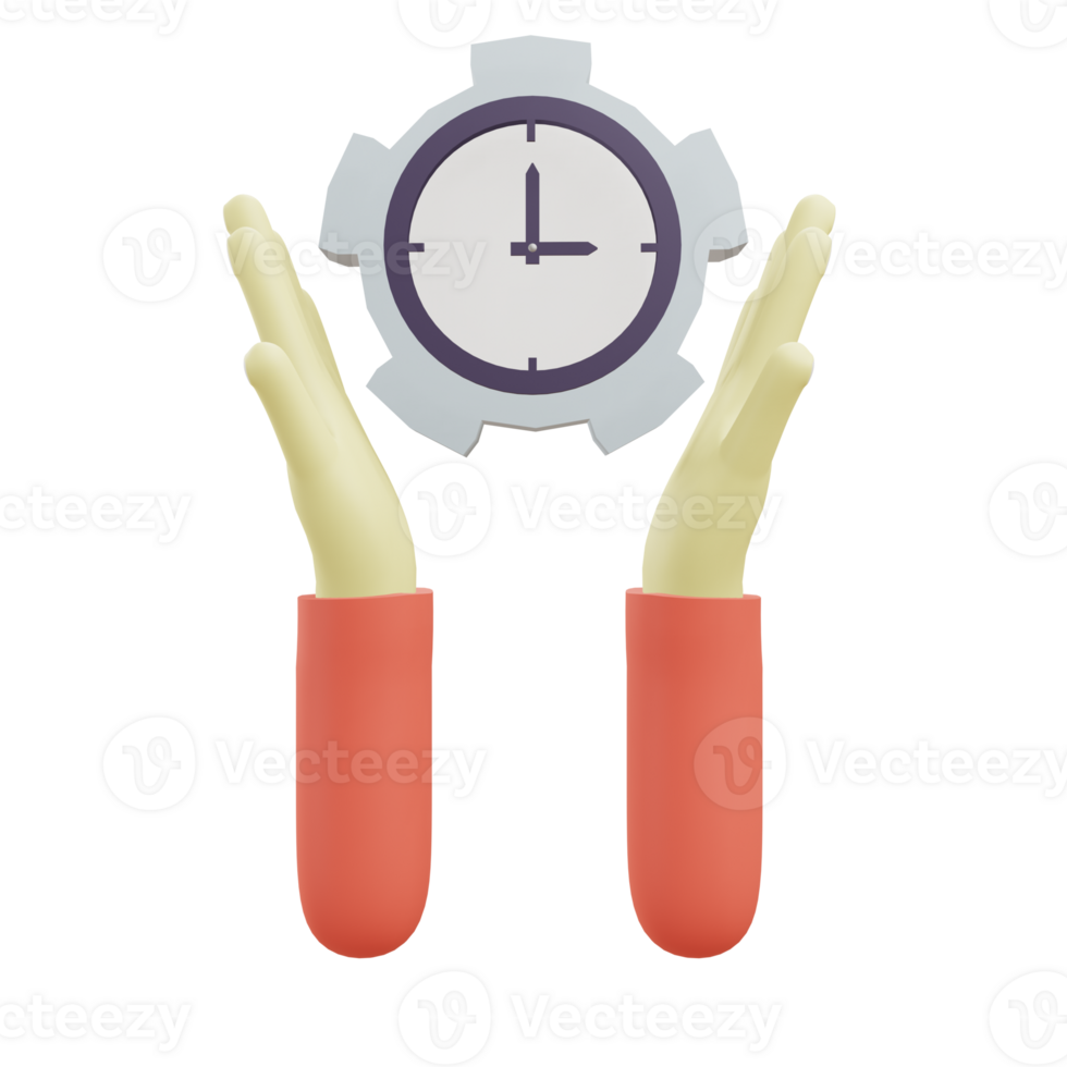 3 D illustration of time management icon png