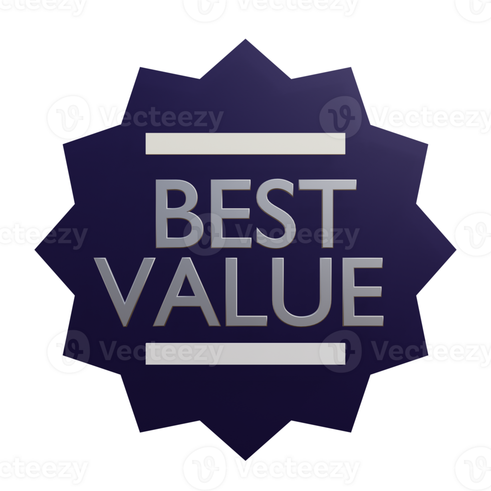 3 D illustration of best value icon png