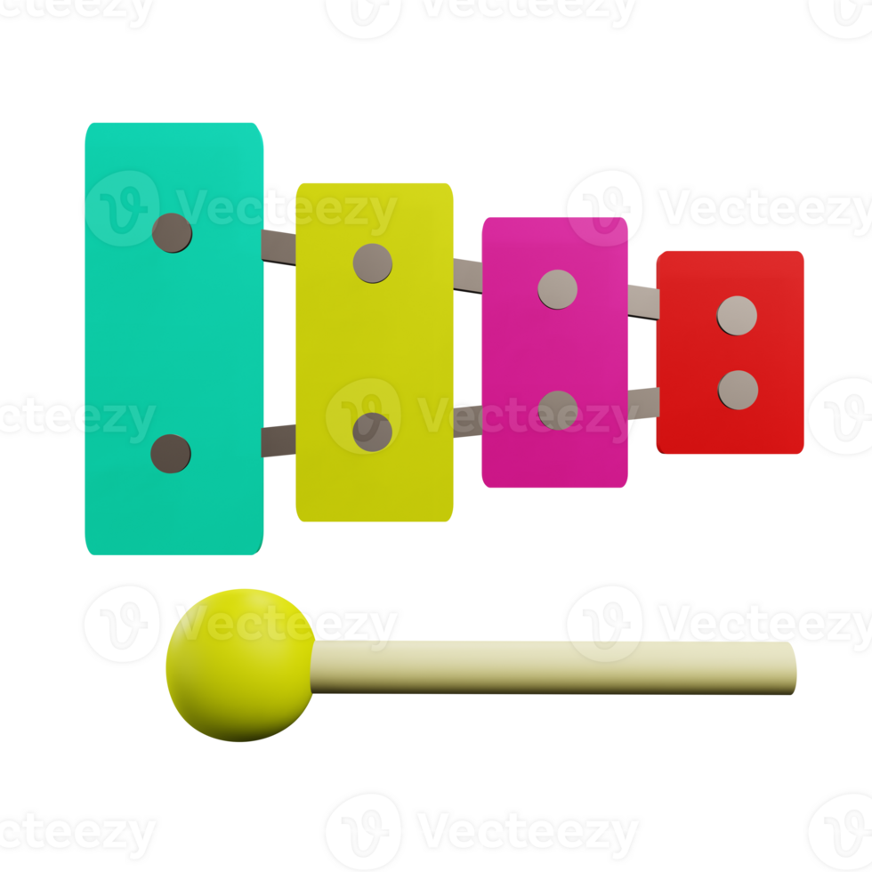 3 ré illustration de xylophone jouets icône png