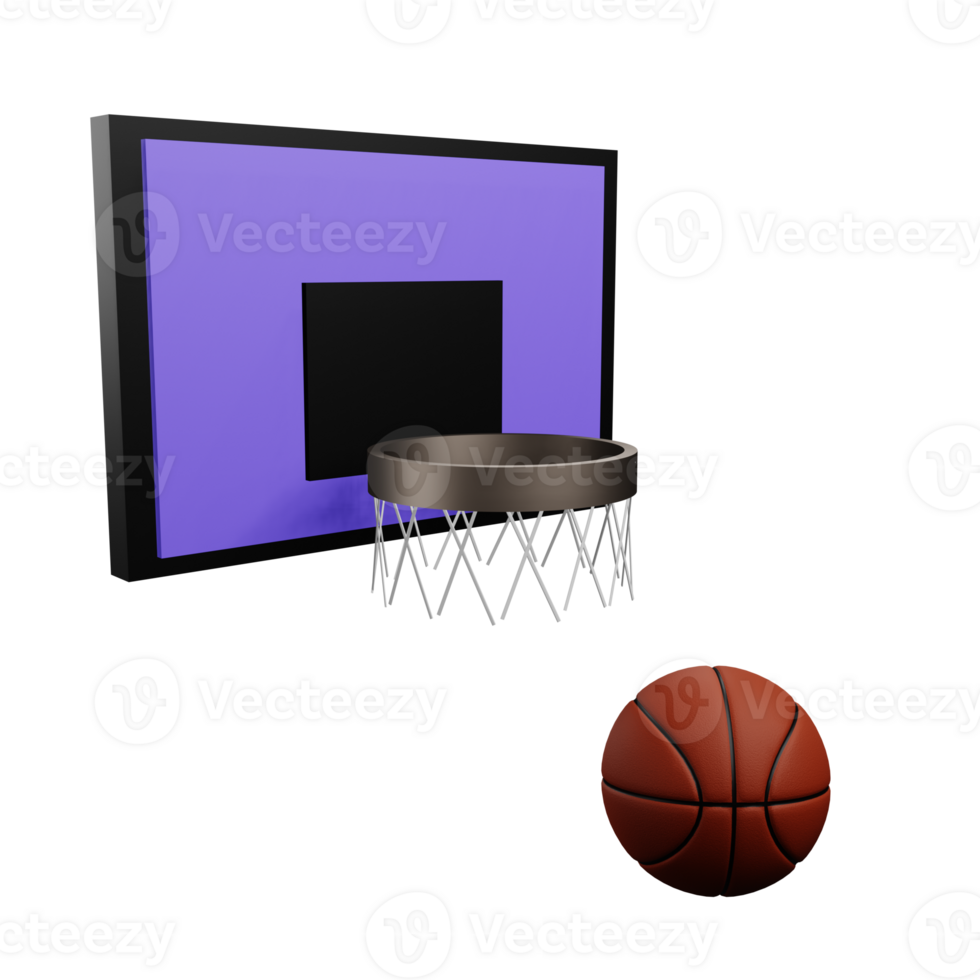 3 D illustration of basketball toys icon png