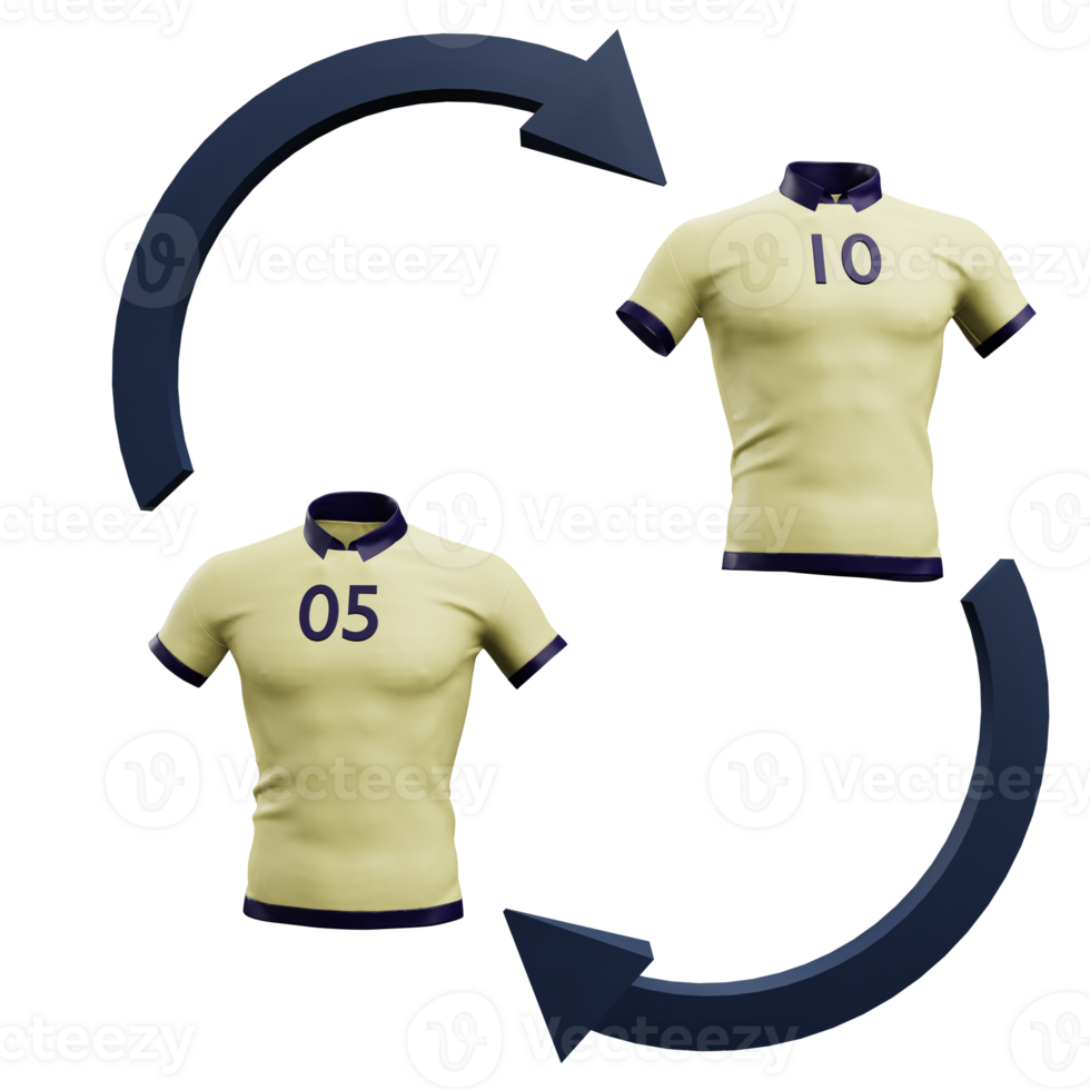 3 D illustration of football player change icon png
