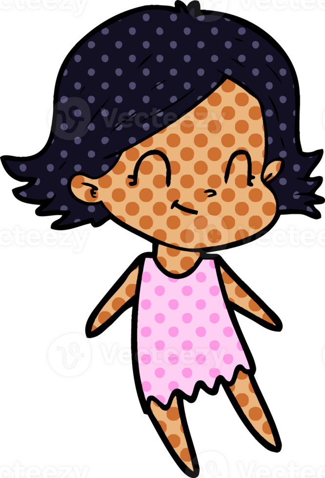 cartoon friendly girl drawing png
