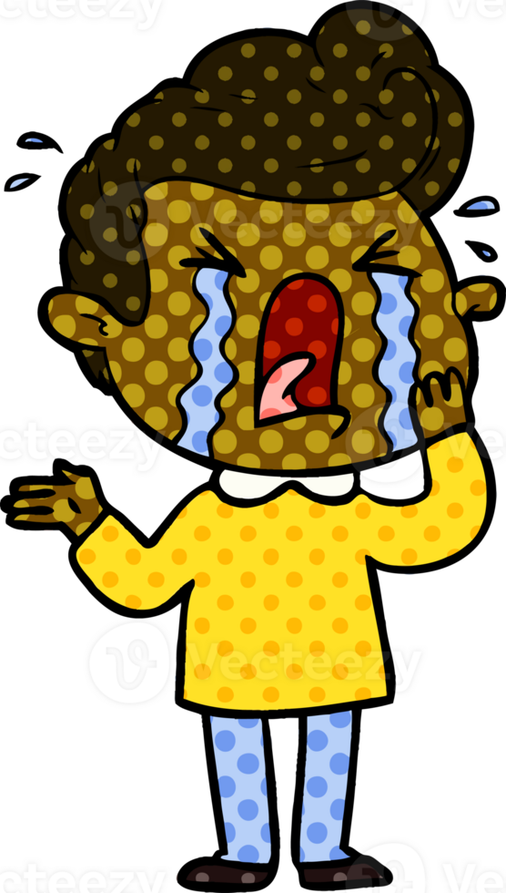 cartoon crying man drawing png