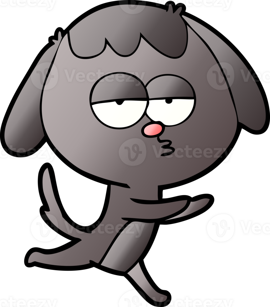 cartoon bored dog running drawing png