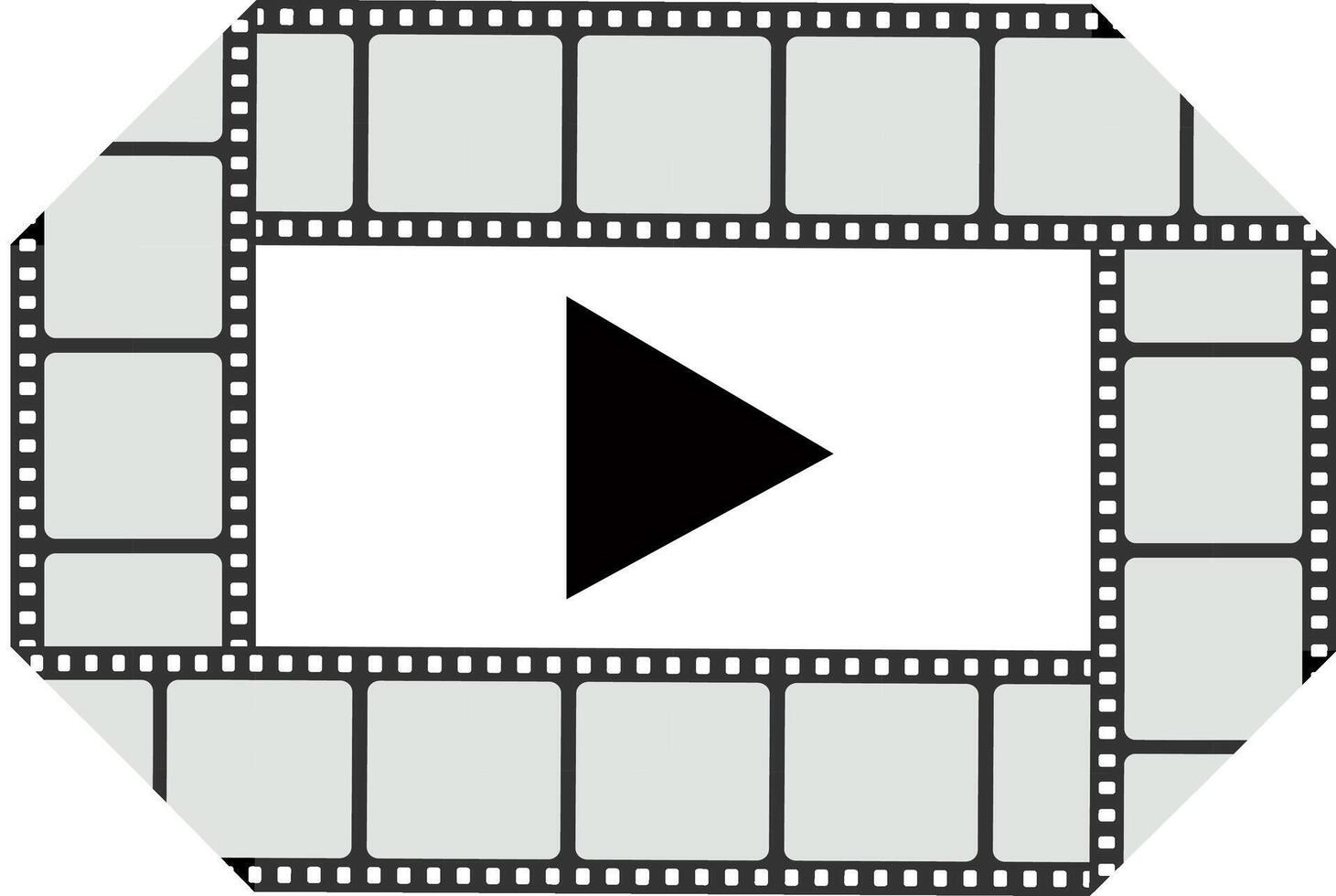Film clapper and triangle play sign Simple icon or logo isolated on white background. Flat style illustration vector