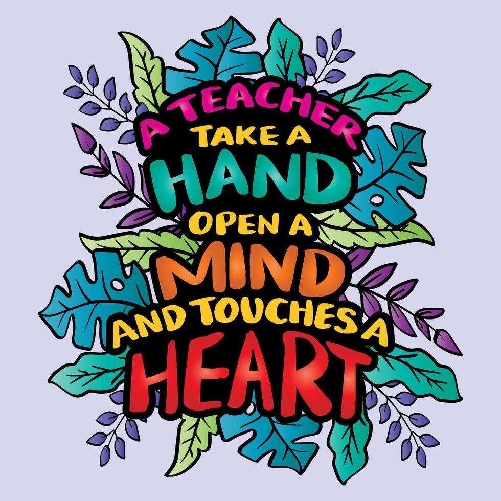 A teacher take hand open a mind and touches a heart. 46953106 Vector Art at Vecteezy