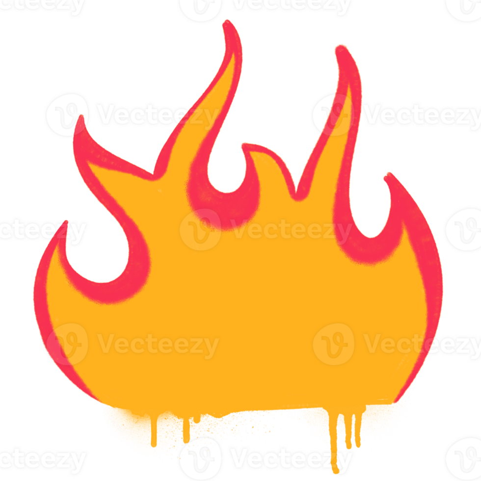 spray flame fire graffiti style element png