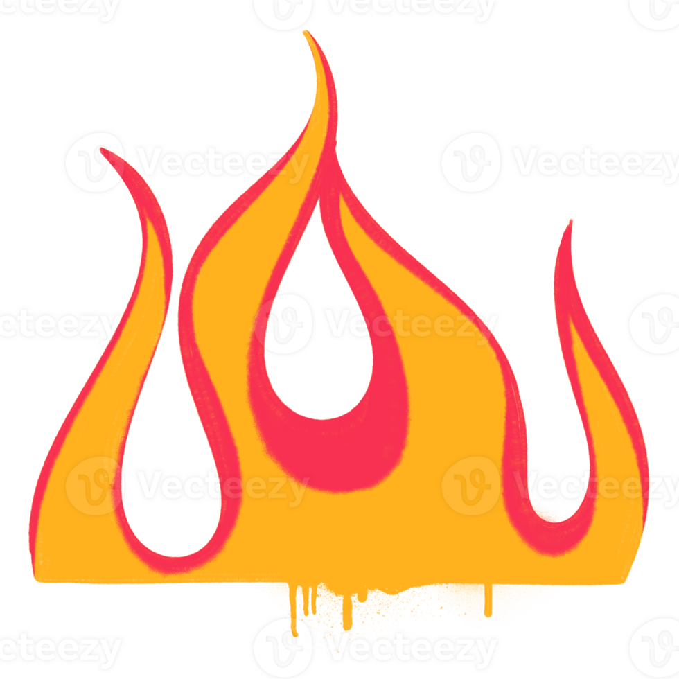spray flame fire graffiti style element png