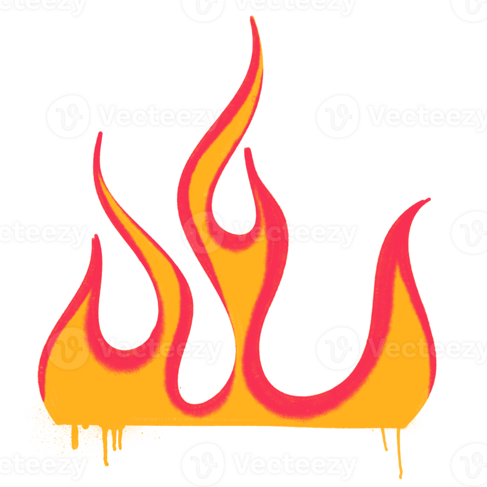 spray flame fire graffiti style element png