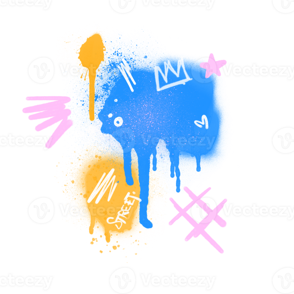 spray drips shape graffiti style background png