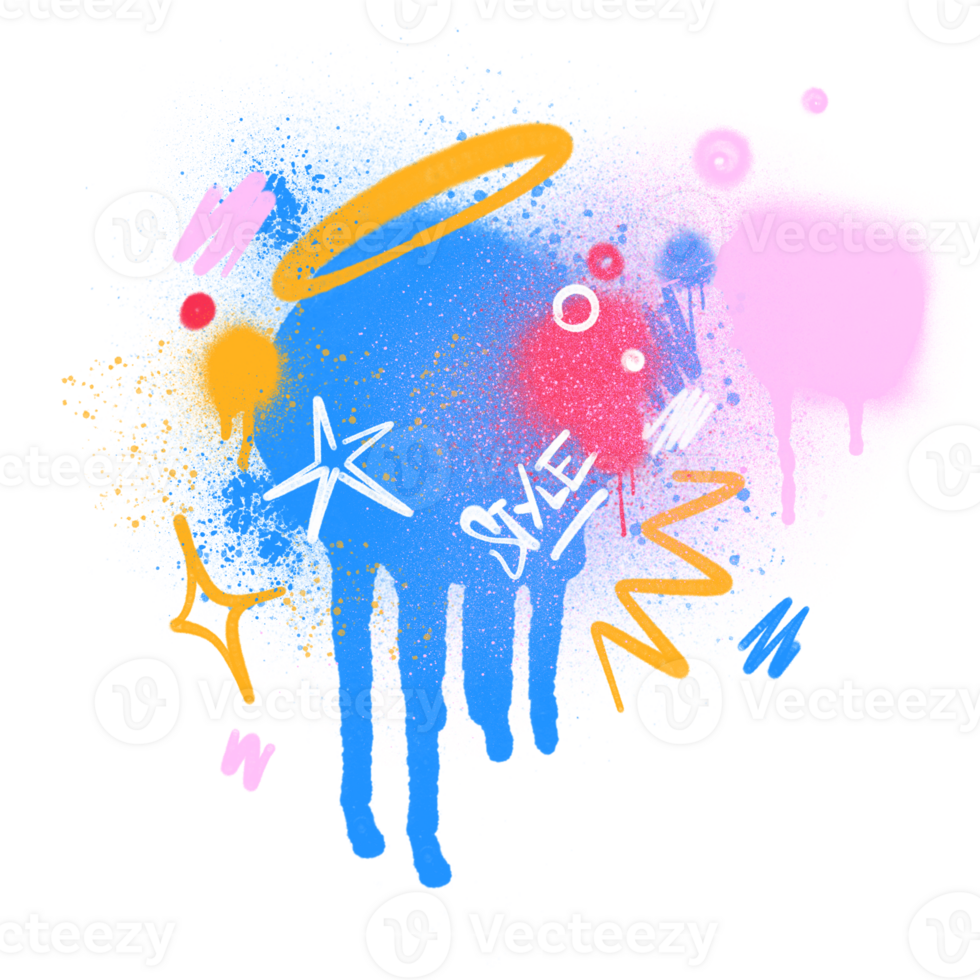 spray drips shape graffiti style background png