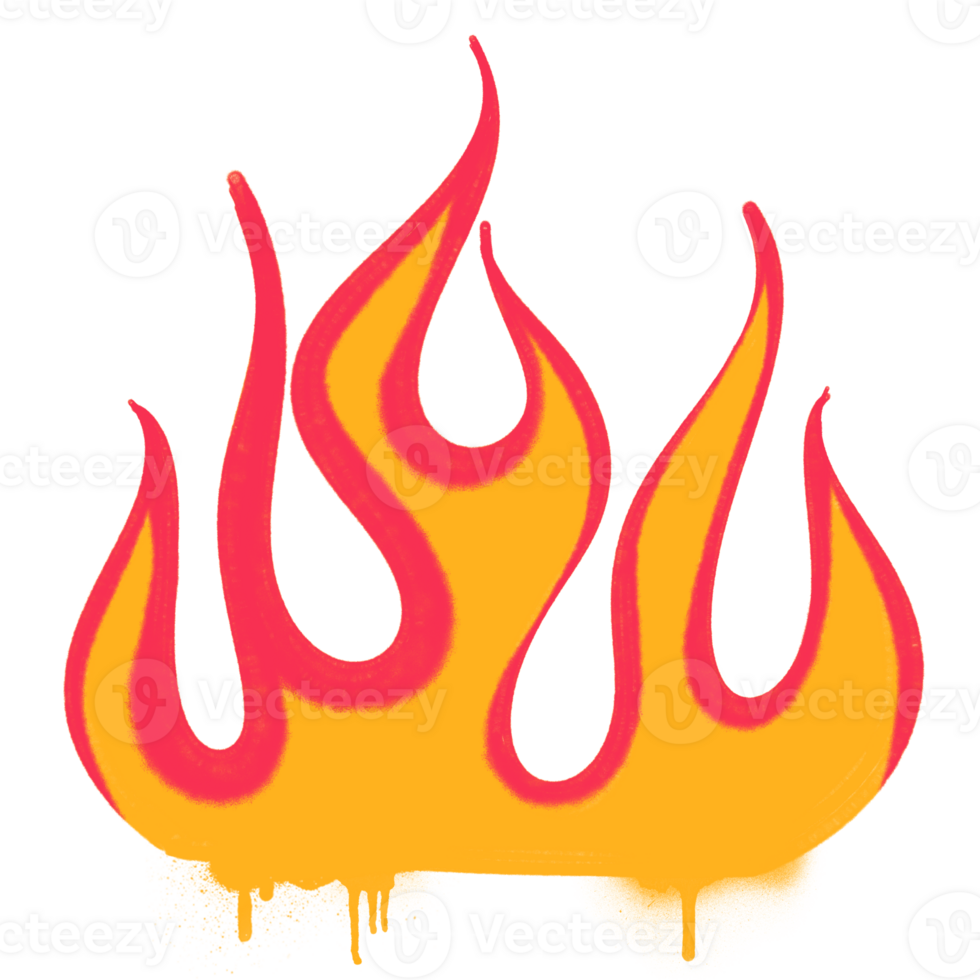 spray flame fire graffiti style element png