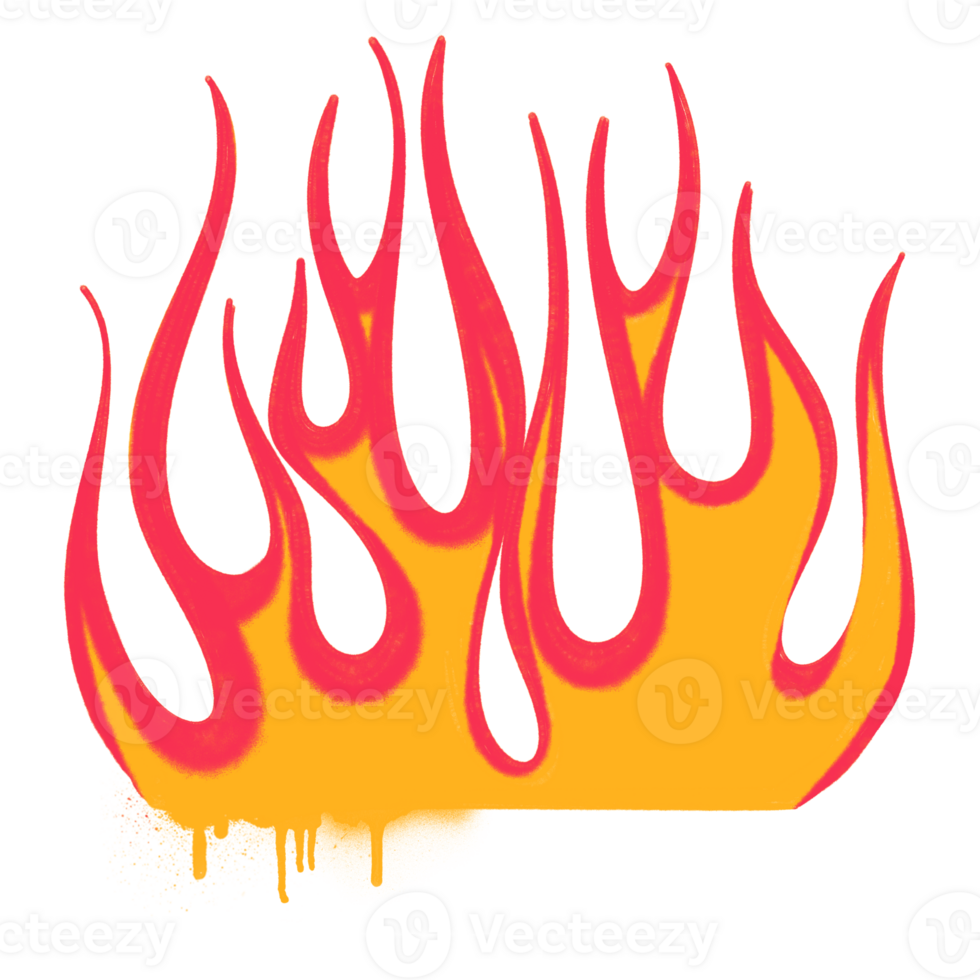 spray flame fire graffiti style element png