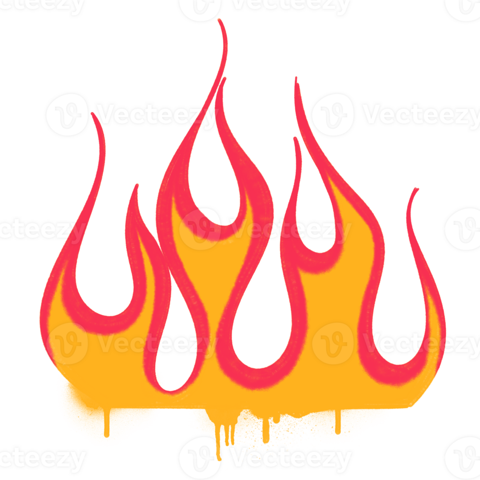 spray flame fire graffiti style element png
