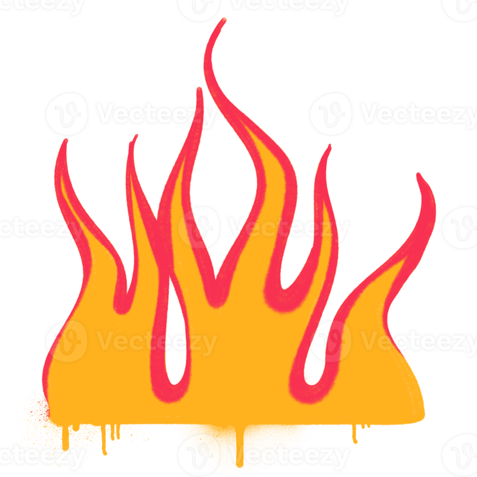 spray flame fire graffiti style element png