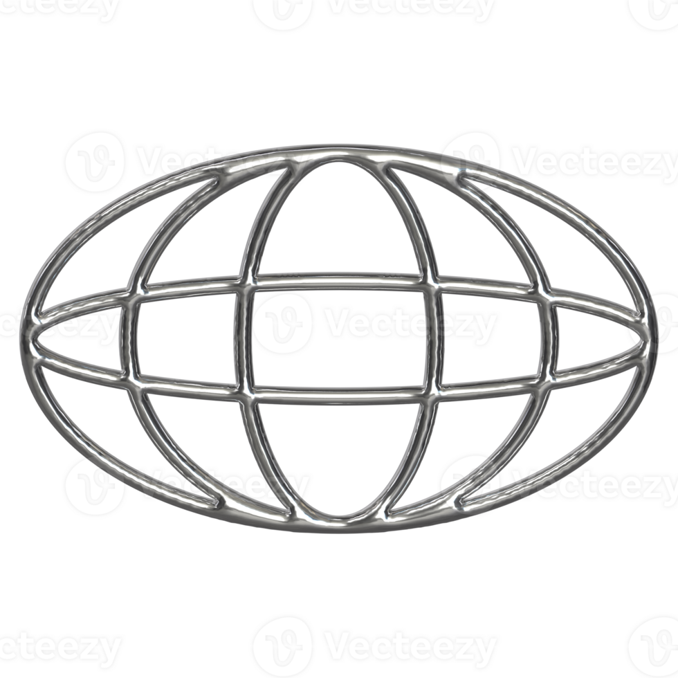 3d chrome Retro futuristic y2k elements png