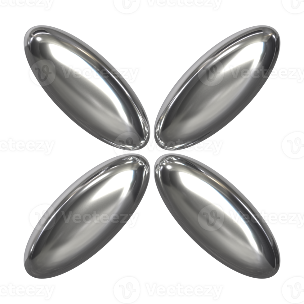 3d chrome Retro futuristic y2k elements png