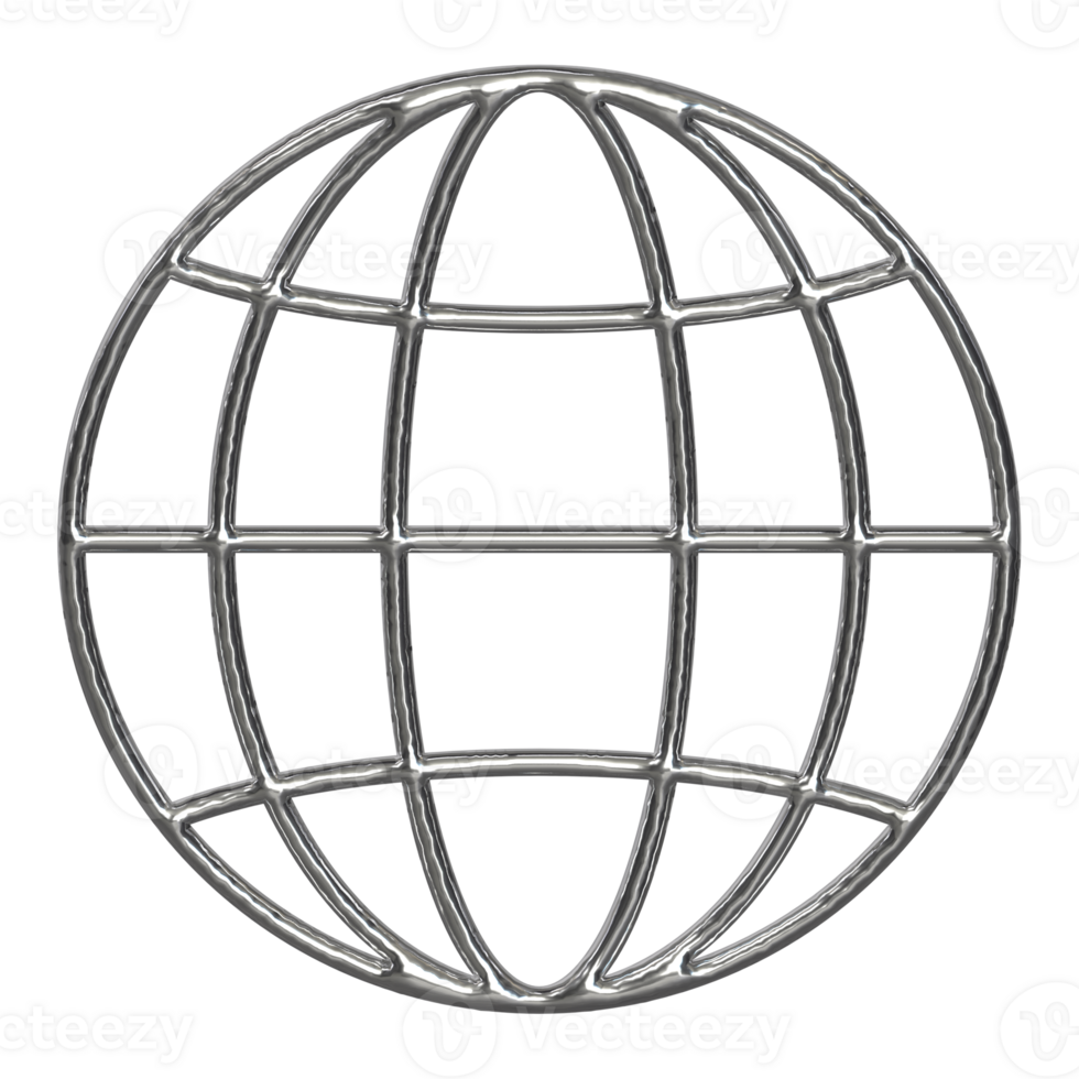 3d chrome Retro futuristic y2k elements png