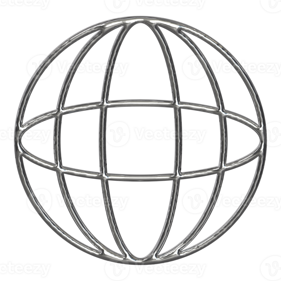 3d chrome Retro futuristic y2k elements png