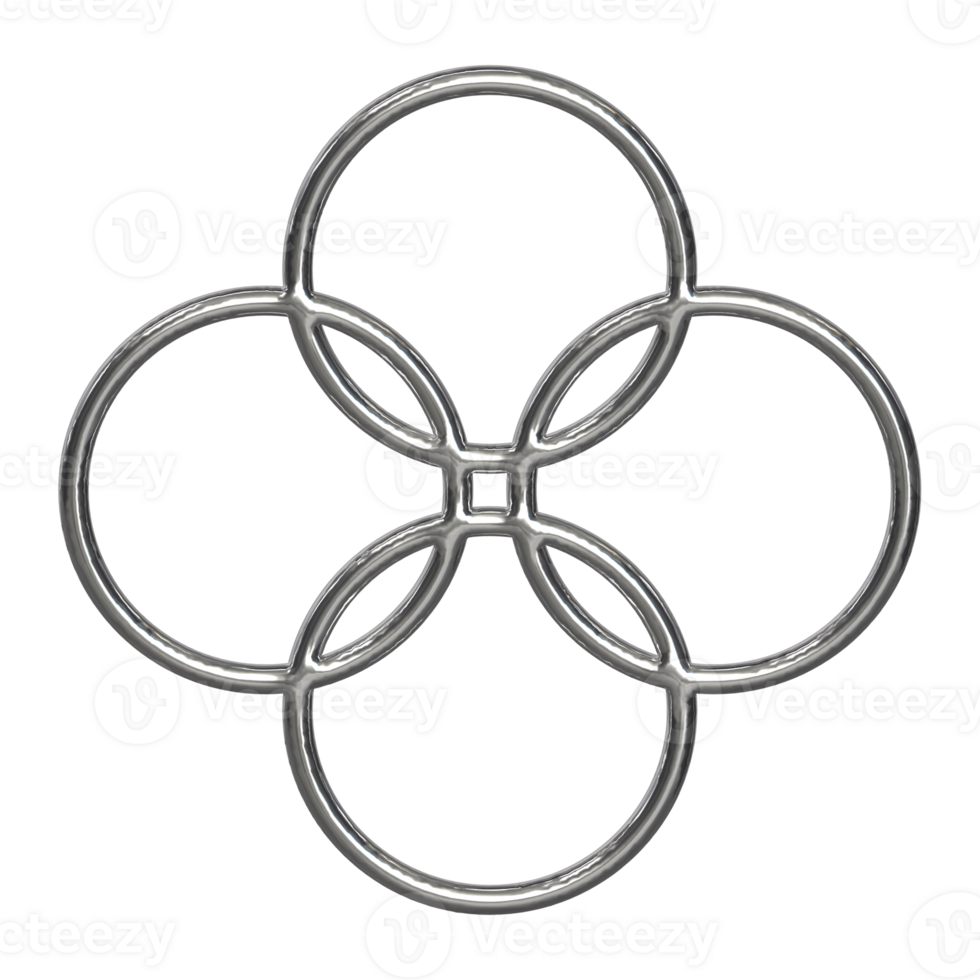 3d chrome Retro futuristic y2k elements png