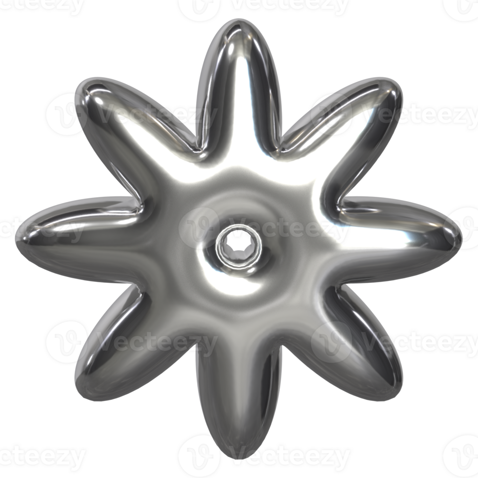 3d chrome Retro futuristic y2k elements png
