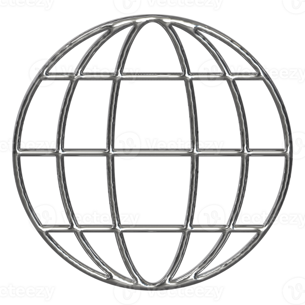 3d chrome Retro futuristic y2k elements png