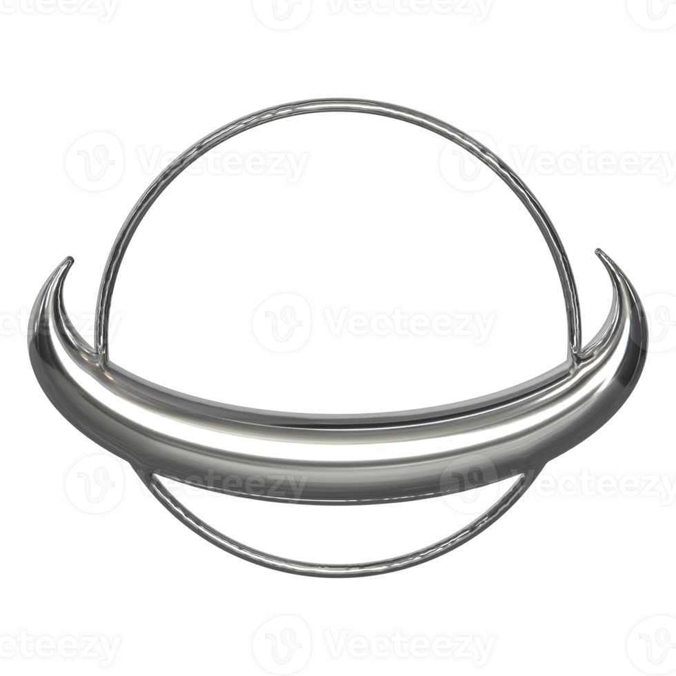 3d chrome Retro futuristic y2k elements png