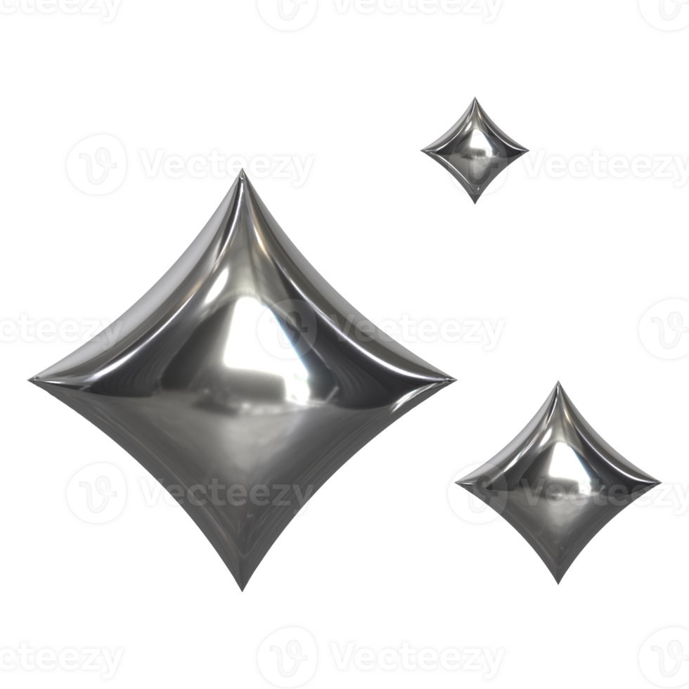 3d chrome Retro futuristic y2k elements png