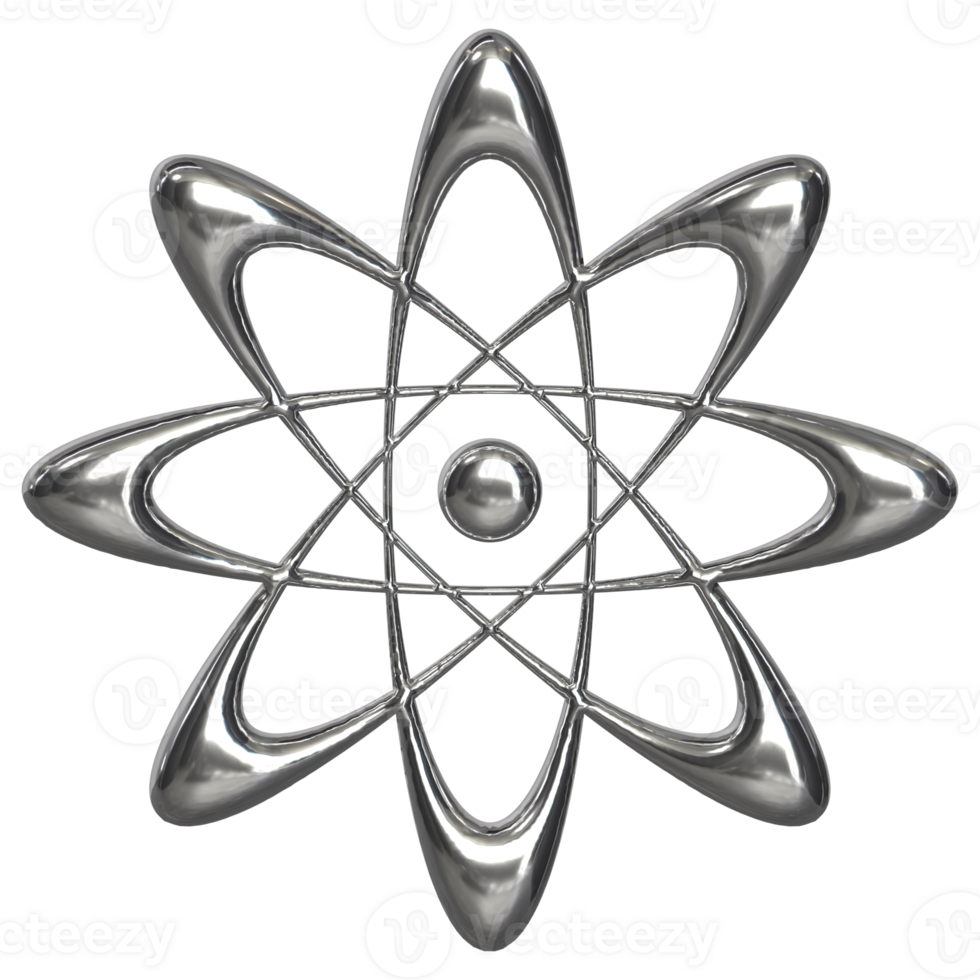 3d chrome Retro futuristic y2k elements png