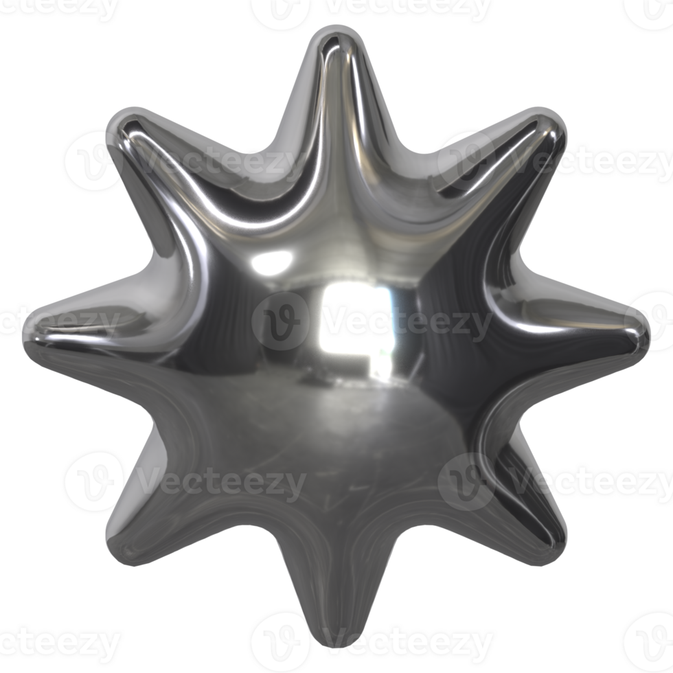 3d chrome Retro futuristic y2k elements png