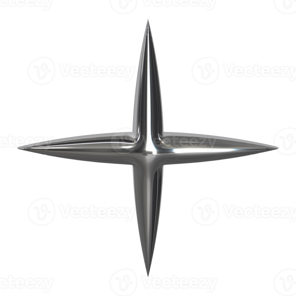 3d chrome Retro futuristic y2k elements png