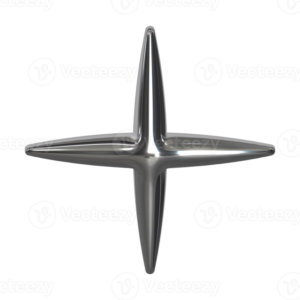 3d chrome Retro futuristic y2k elements png