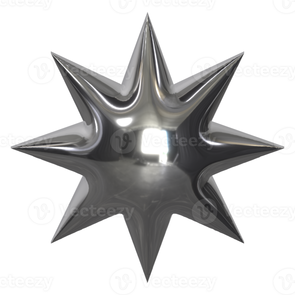 3d chrome Retro futuristic y2k elements png