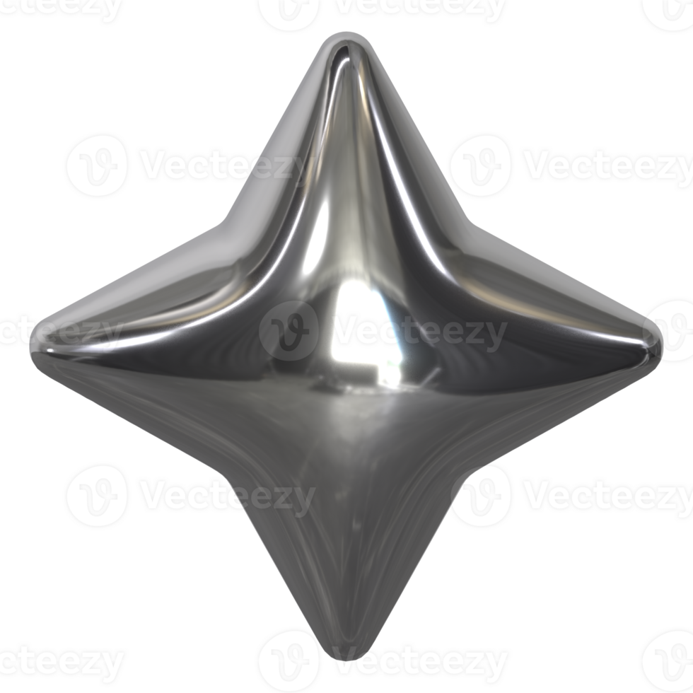 3d chrome Retro futuristic y2k elements png
