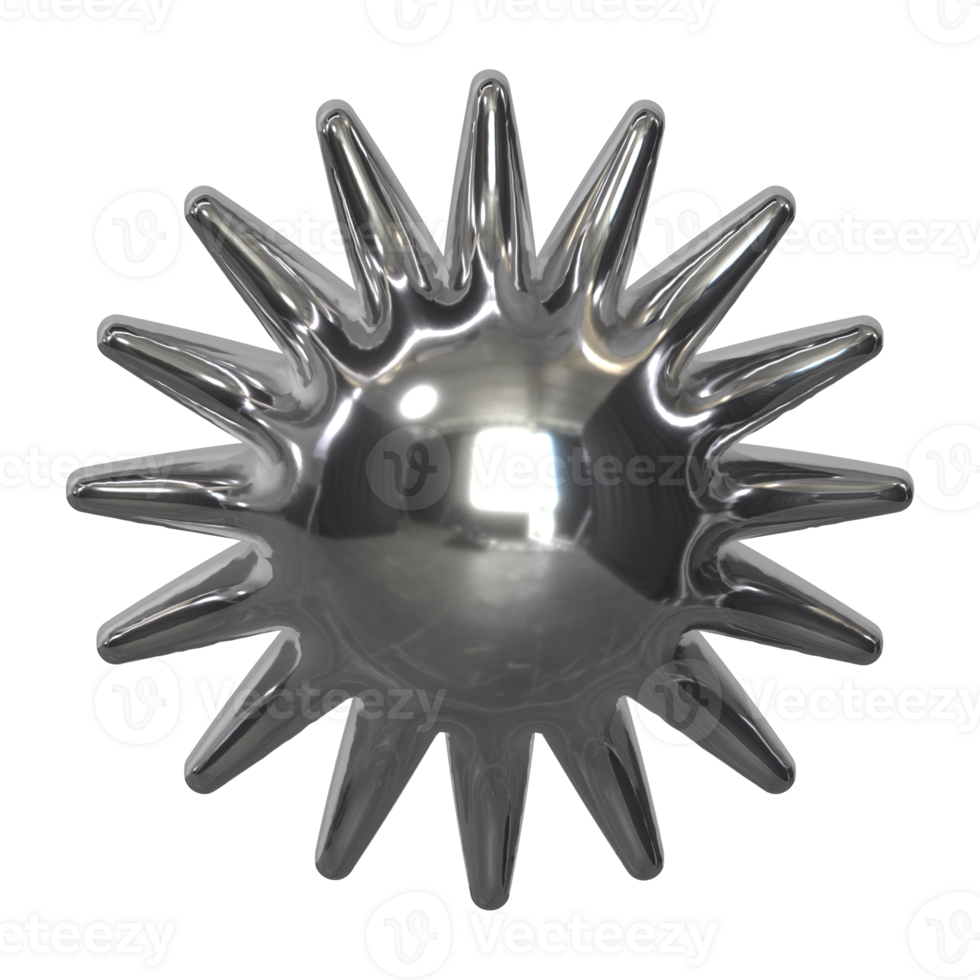 3d chrome Retro futuristic y2k elements png