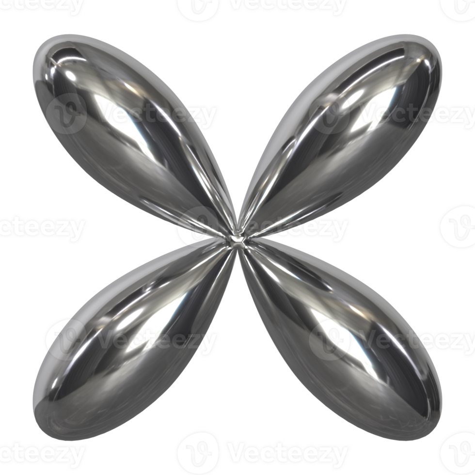 3d chrome Retro futuristic y2k elements png