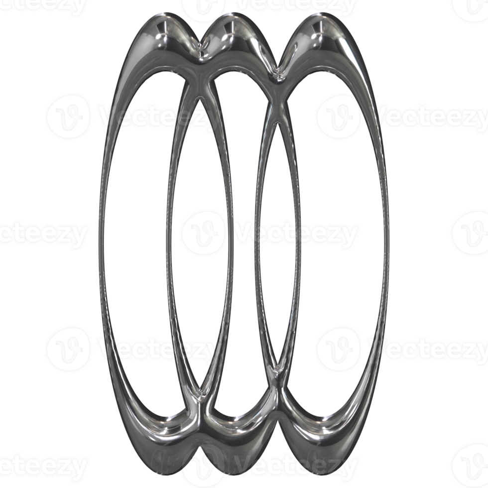3d chrome Retro futuristic y2k elements png