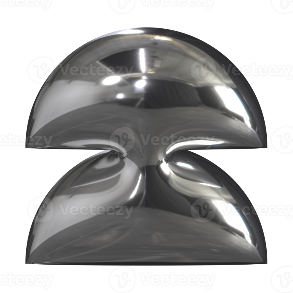3d chrome Retro futuristic y2k elements png