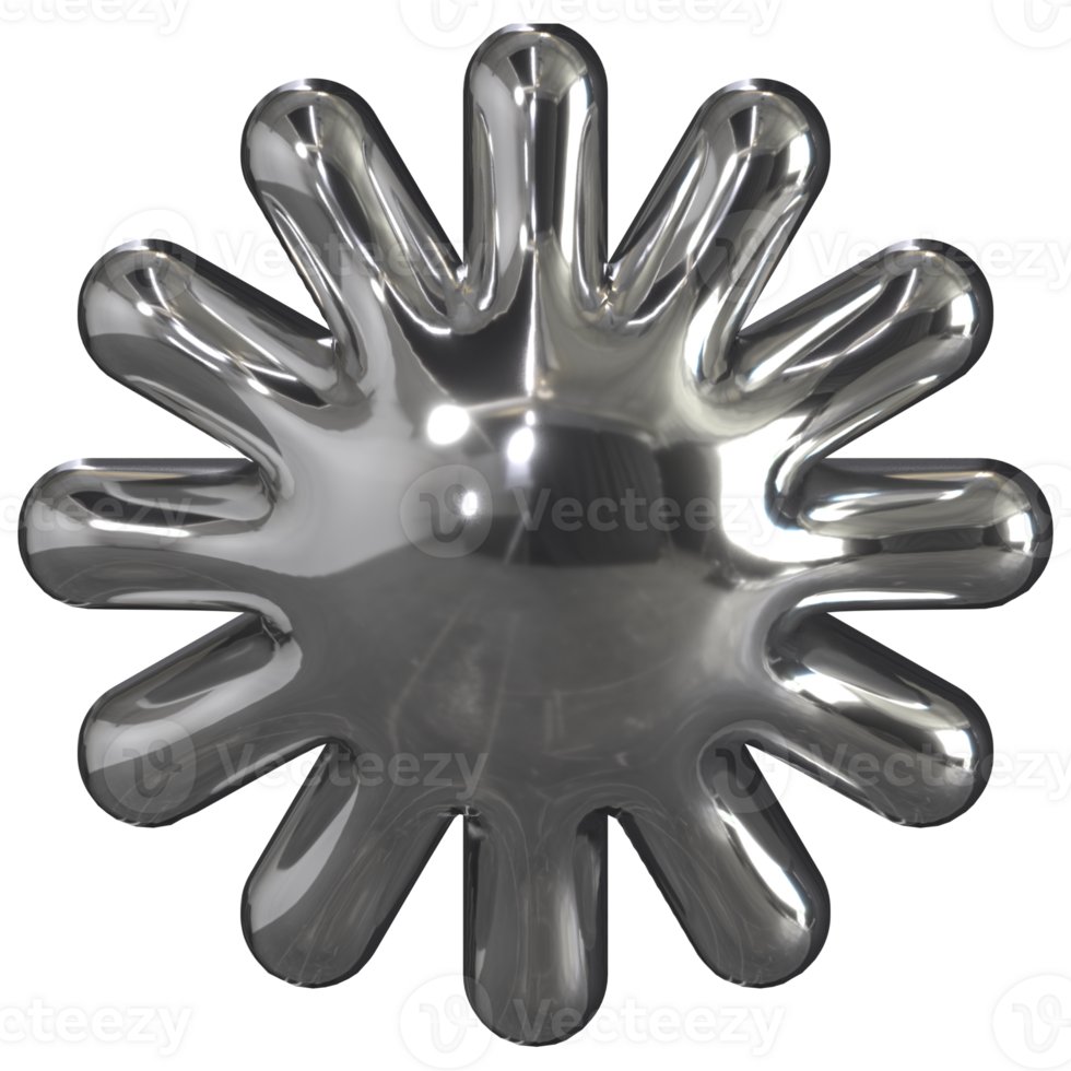 3d chrome Retro futuristic y2k elements png