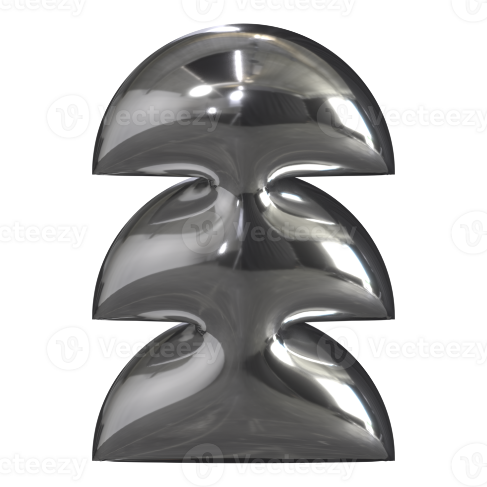 3d chrome Retro futuristic y2k elements png